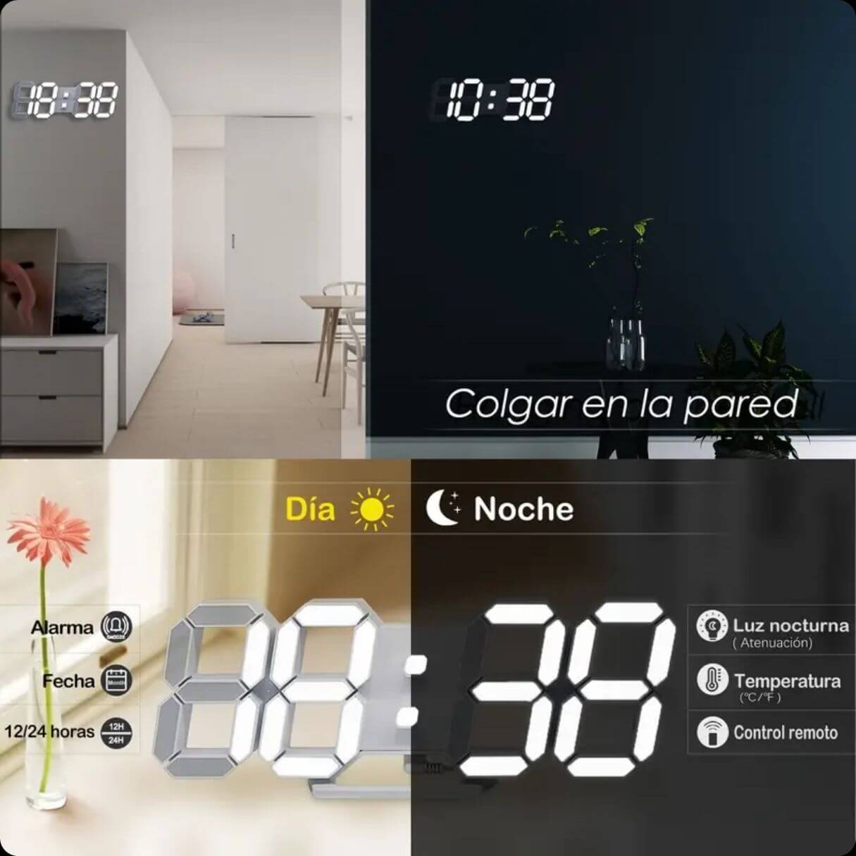 GlowTime™ - Reloj 3 en 1 : Reloj, Alarma y Parlante