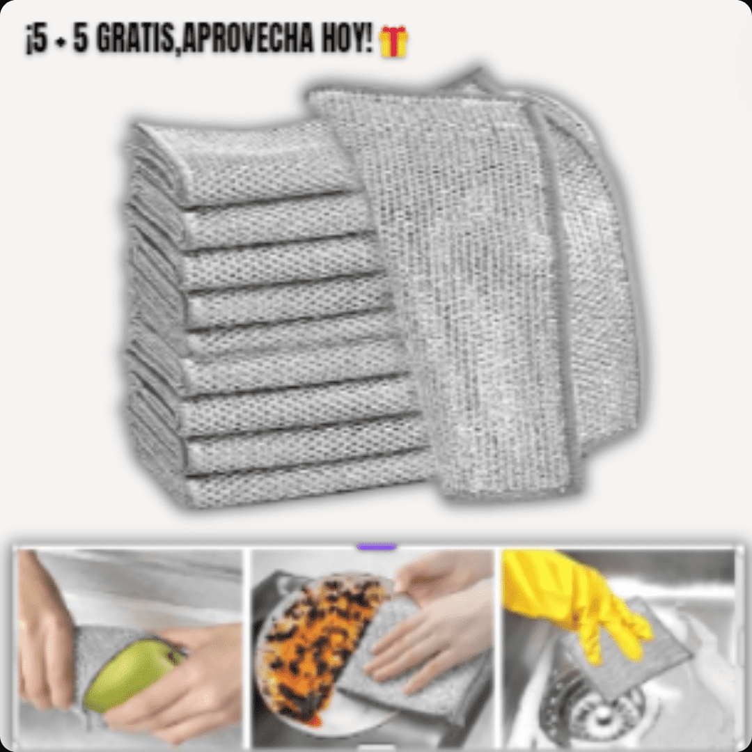 LUX™ Multi-Clean Cloths – Hoy Kit de 5 con + 5 Gratis 🎁