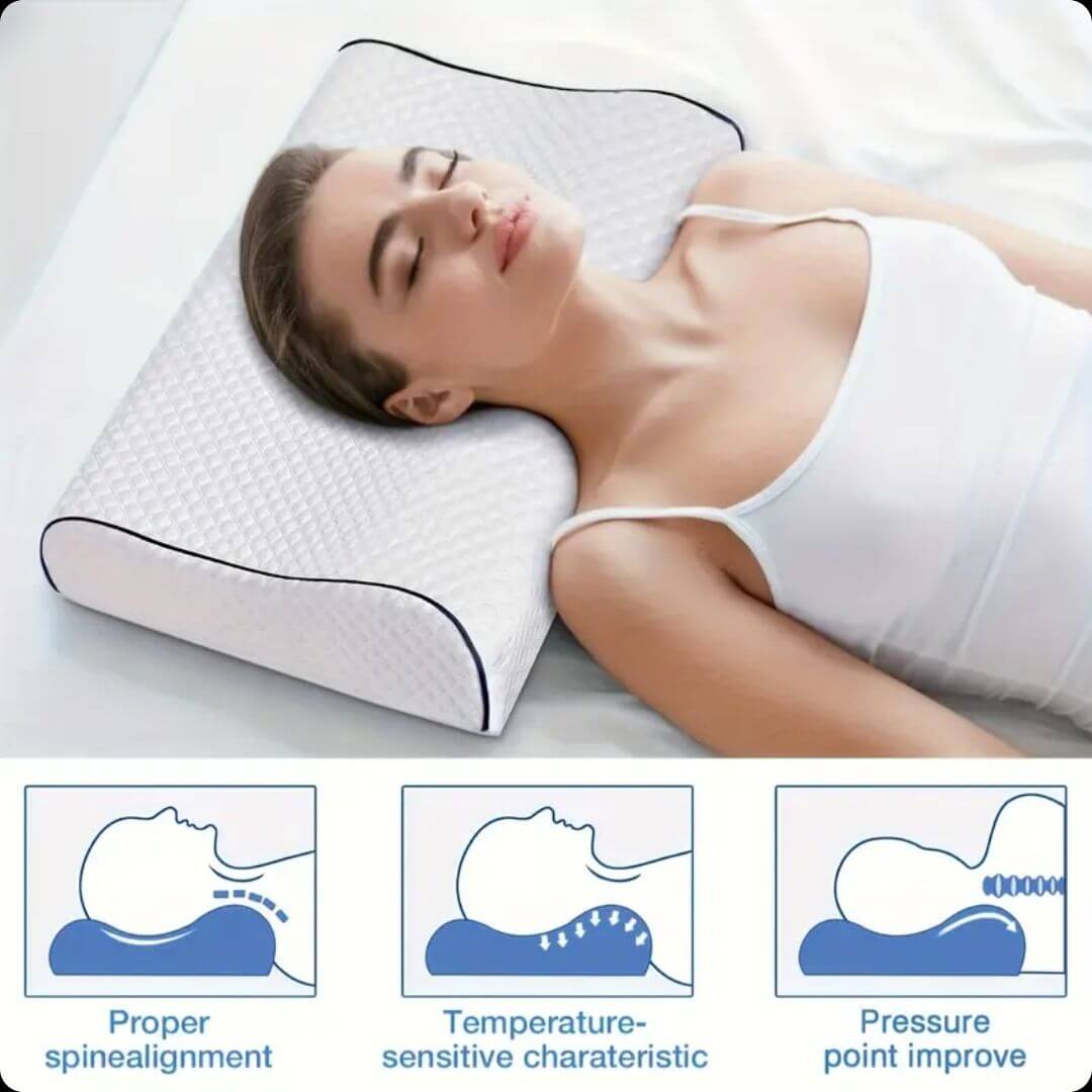 Alivio Neck Support Pillow® Descanso profundo, sueño reparador