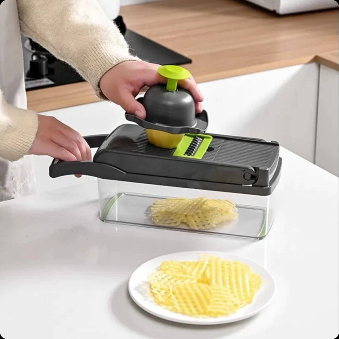 VeggieSlice™: Corta Rápido, Cocina Fácil 7 en 1