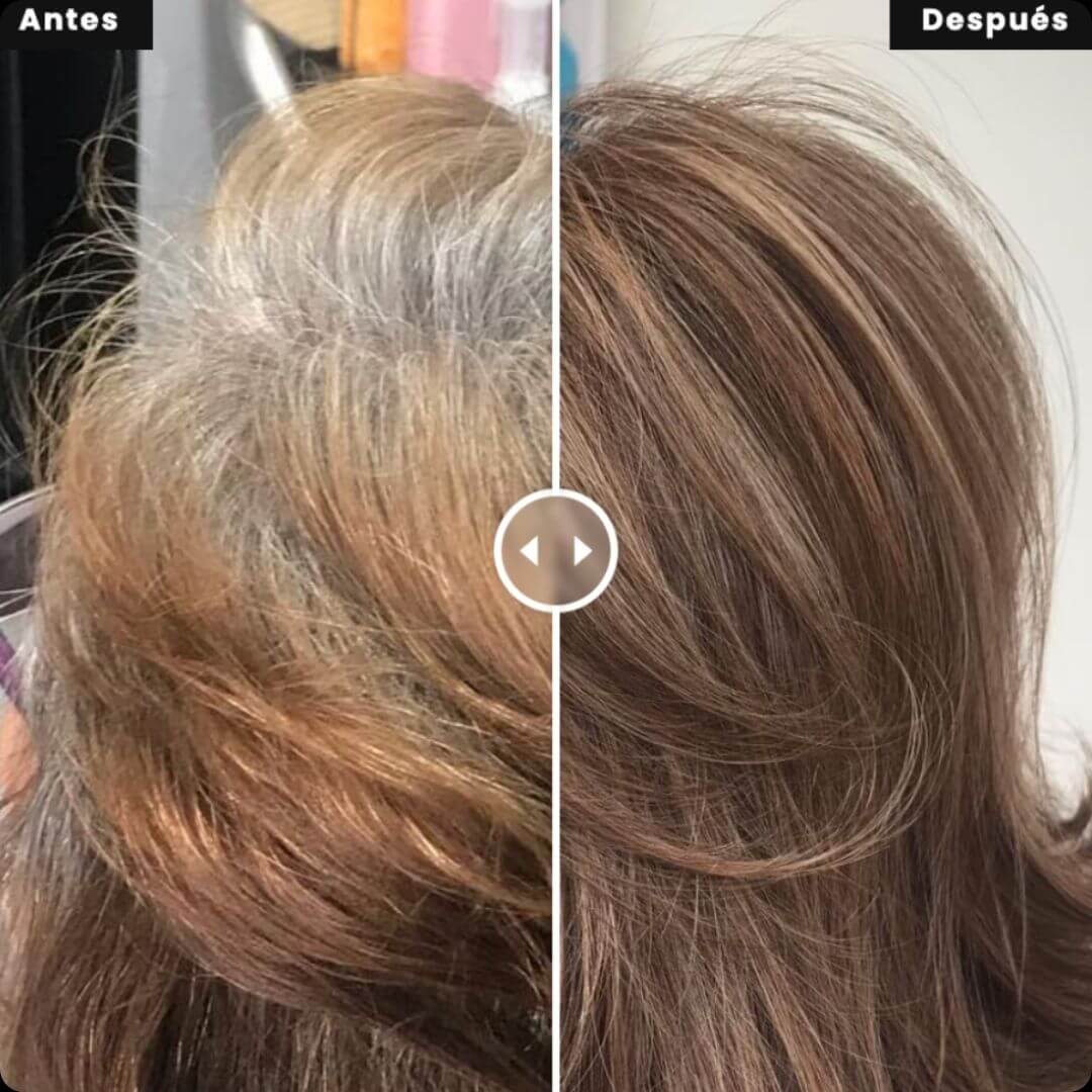 Champú para tinte de cabello instantáneo- 100 % de cobertura de canas en 15 min