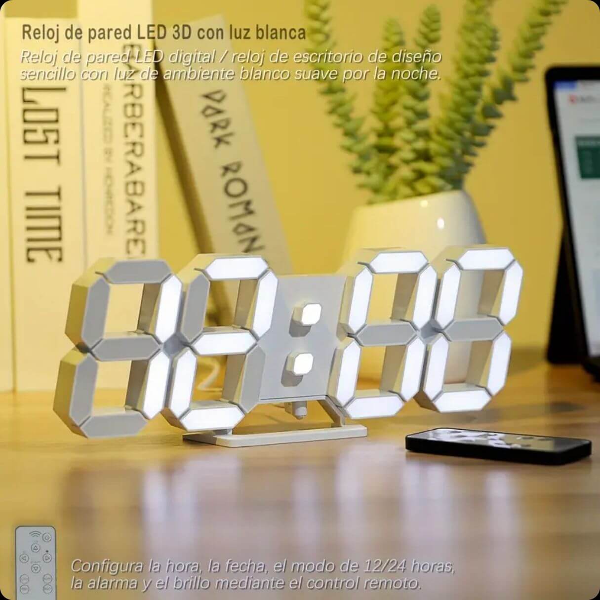 GlowTime™ - Reloj 3 en 1 : Reloj, Alarma y Parlante