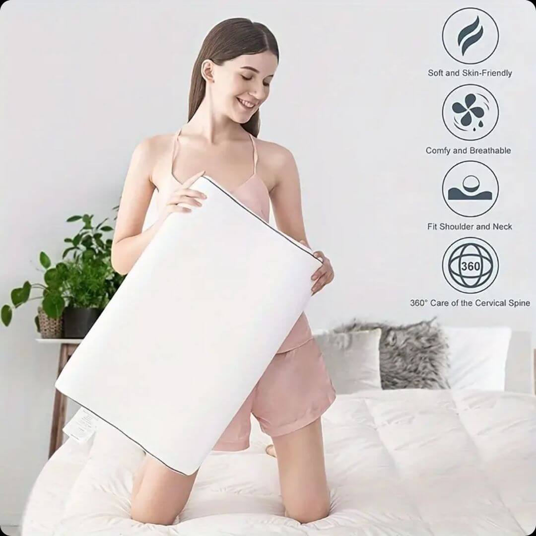 Alivio Neck Support Pillow® Descanso profundo, sueño reparador