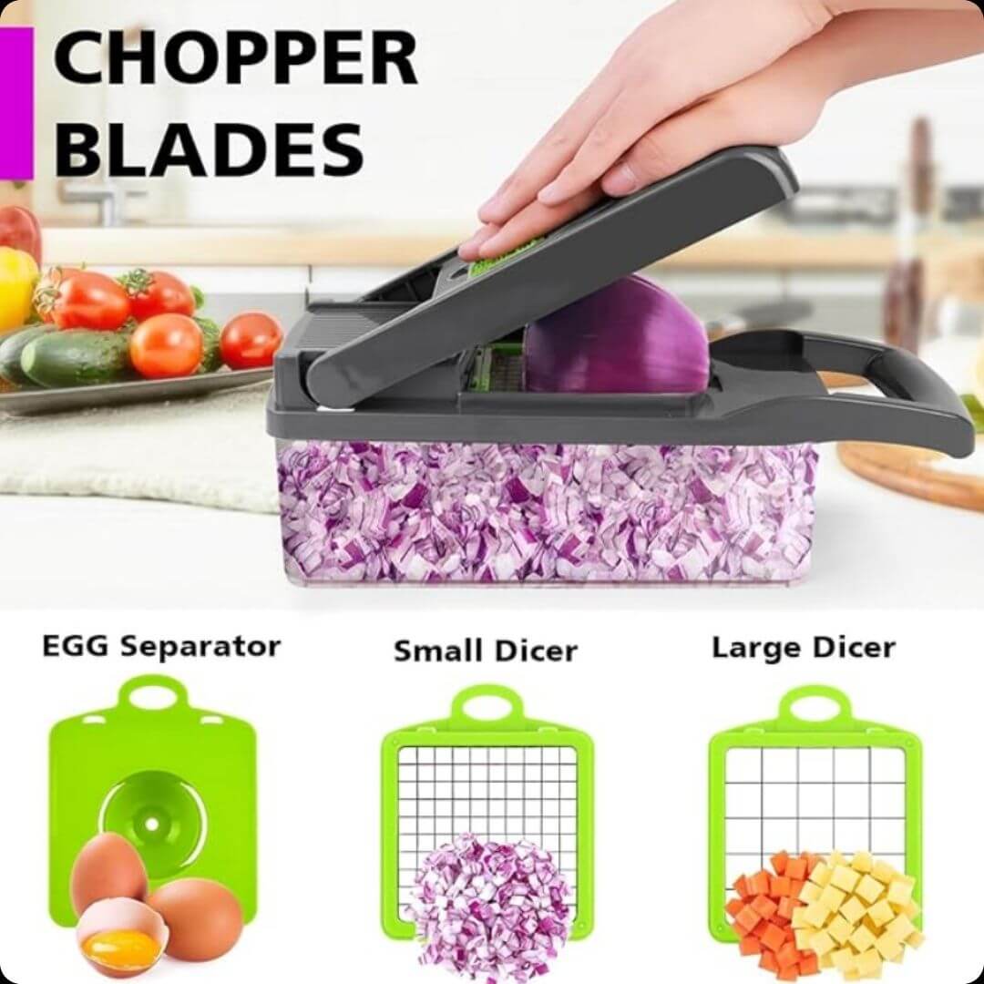 VeggieSlice™: Corta Rápido, Cocina Fácil 7 en 1