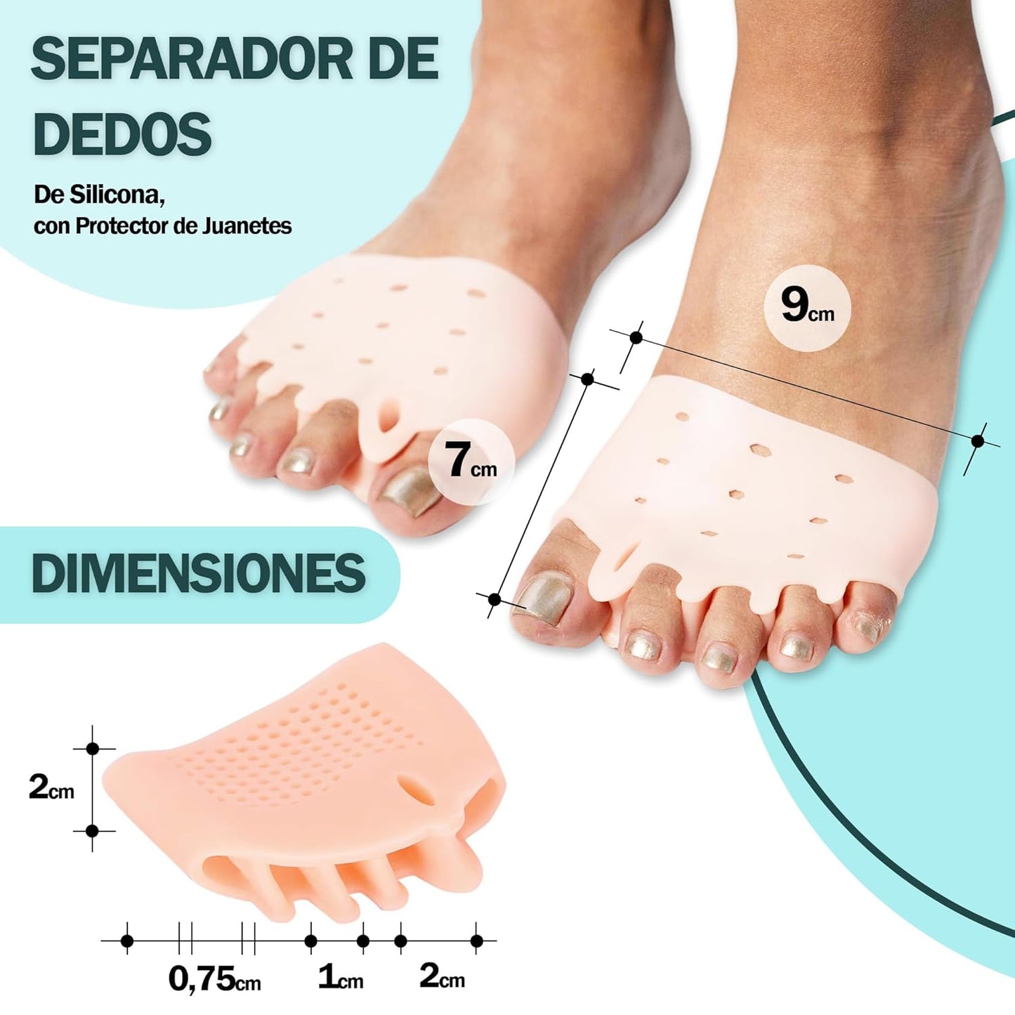 Almohadillas terapéuticas con Separador de dedos l PharmaToe™ 2x1 🎁
