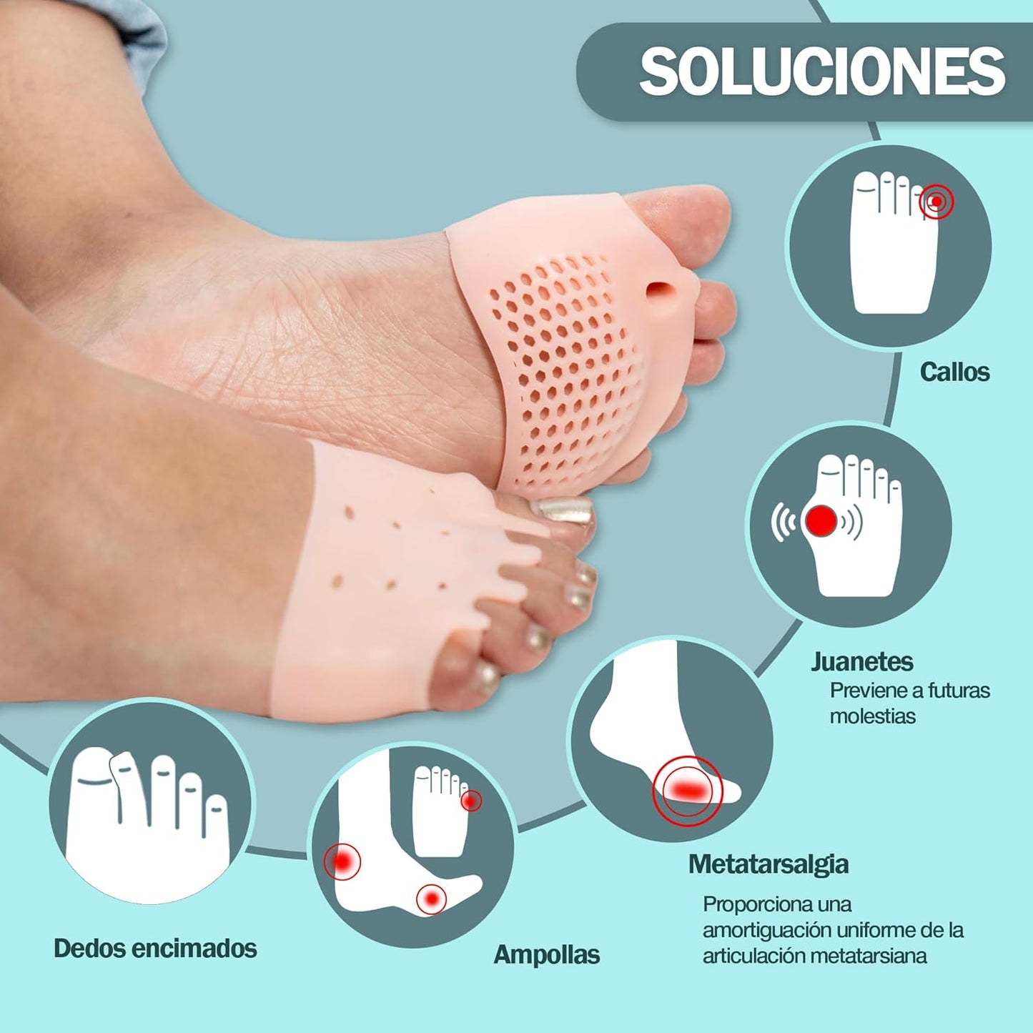 Almohadillas terapéuticas con Separador de dedos l PharmaToe™ 2x1 🎁