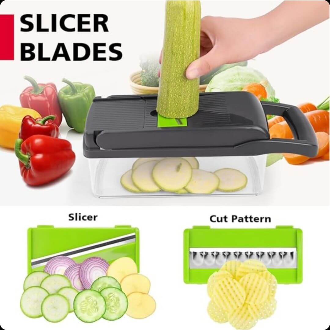 VeggieSlice™: Corta Rápido, Cocina Fácil 7 en 1