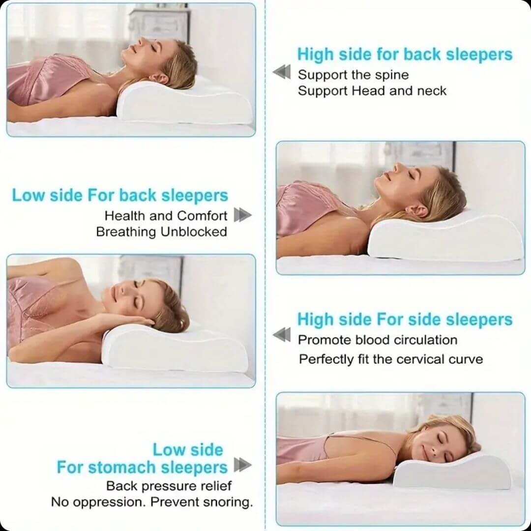 Alivio Neck Support Pillow® Descanso profundo, sueño reparador