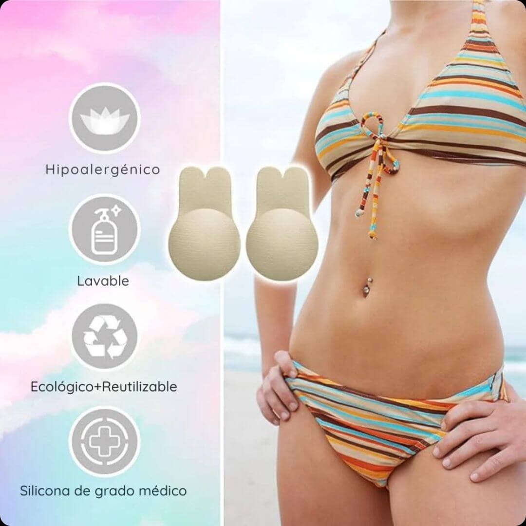 Sujetador Push Up Adhesivo - Invisible & Reutilizable (Paga 1 y lleva 2 pares)