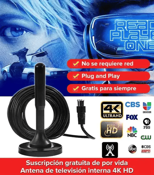 ANTENA HDTV 4K / +12 mil canales