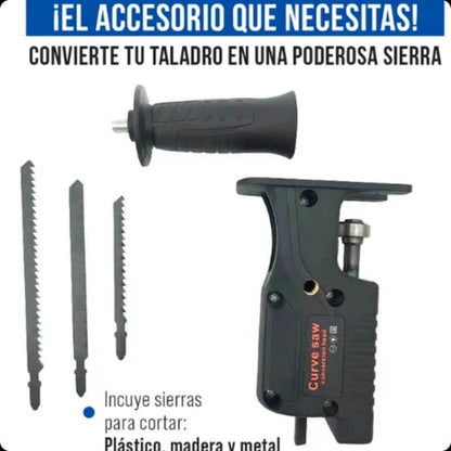 Adaptador Sierra para taladro + HOJAS ALEMANAS DE REGALO 🎁