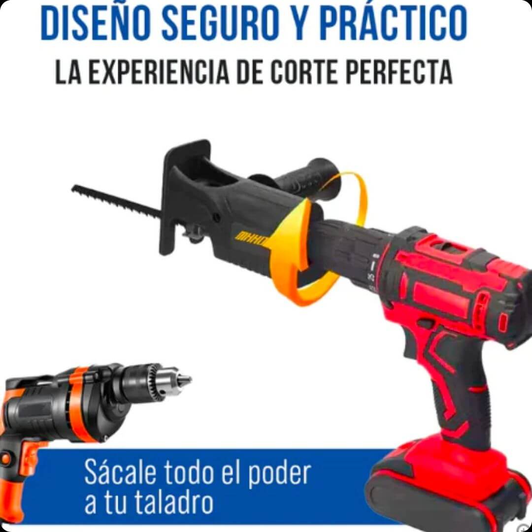 Adaptador Sierra para taladro + HOJAS ALEMANAS DE REGALO 🎁