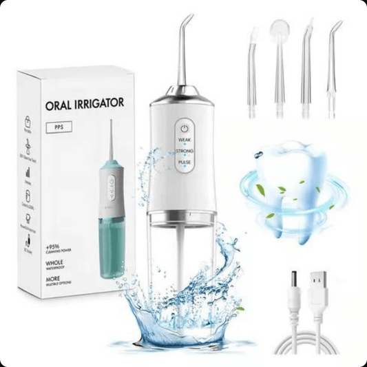 AquaFloss Pro™ – Irrigador Bucal con Limpieza Profunda.